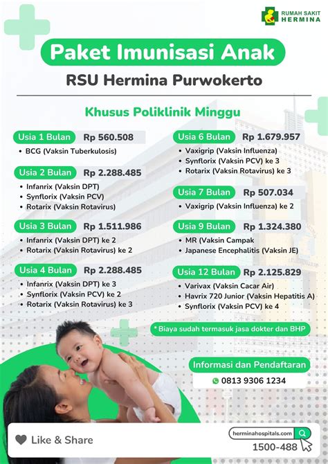hermina hospitals paket imunisasi anak rs hermina purwokerto