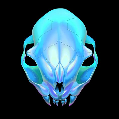 neon skull behance