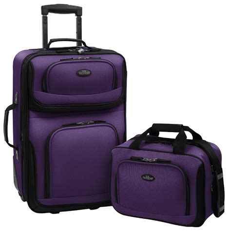 piece luggage travel set expandable carry  wheeled suitcase
