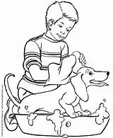 Coloring Pages Dog Bath Happy Honkingdonkey sketch template