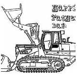 Coloring Digger Digging Tractor Fathers sketch template