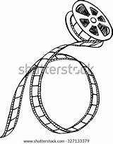 Film Reel Movie Tape Drown Strip Illustration Hand Shutterstock Template sketch template