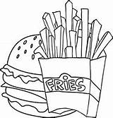 Fries Hamburger Coloringpagesfortoddlers Mcdonalds sketch template