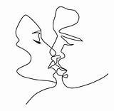 Kiss Line Drawings Face Outline Pen Abstract Pencil Drawing Minimalist Print Ballpoint Choose Board sketch template