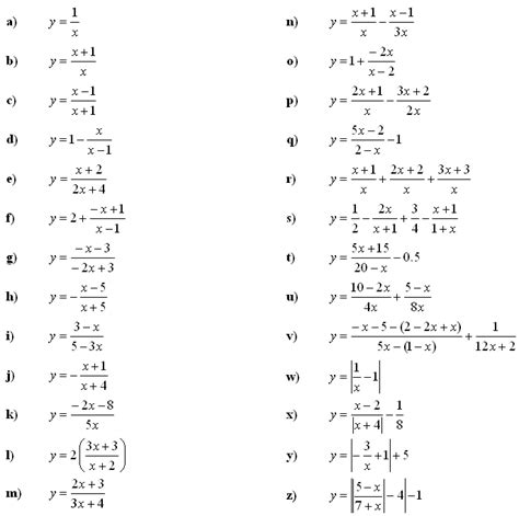 math exercises math problems linear fractional function