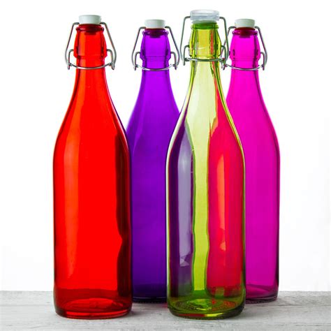 Colorful Swing Top Glass Water Bottles 33 75oz Serveware Dining