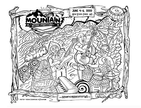 poster coloring contest mountain  festival