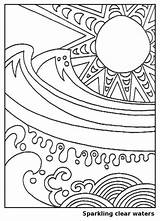 Coloring Pages Sun Waves Kids Ocean Summer Drawing Colouring Printable Print Color Sheets Cool Crashing Warm Things Hot Wave Adult sketch template