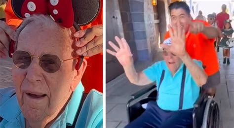 entrepreneur asks a 100 year old man if he wants to go to disneyland