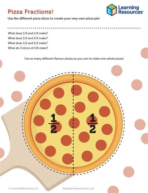 printable fraction pizza