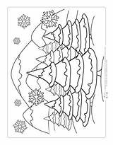 Winter Coloring Pages Color Sheets Scene Snow Itsybitsyfun Kids Scenery Fall sketch template