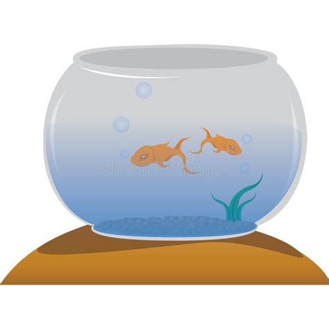 fish bowl vector illustration decorative design stock vector