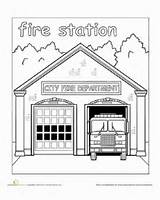 Station Fire Coloring Town Pages Places Community Paint Worksheets Sketch Color Worksheet Safety Sheets Shop Education Barber Neighborhood Fireman Sam sketch template