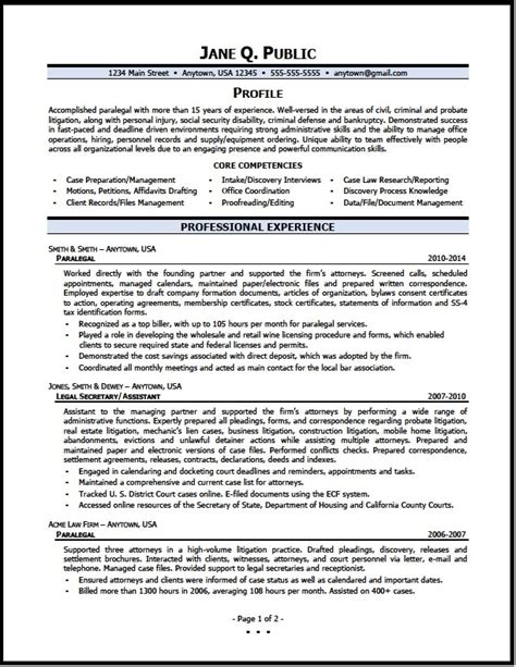 paralegal resume sample  resume clinic