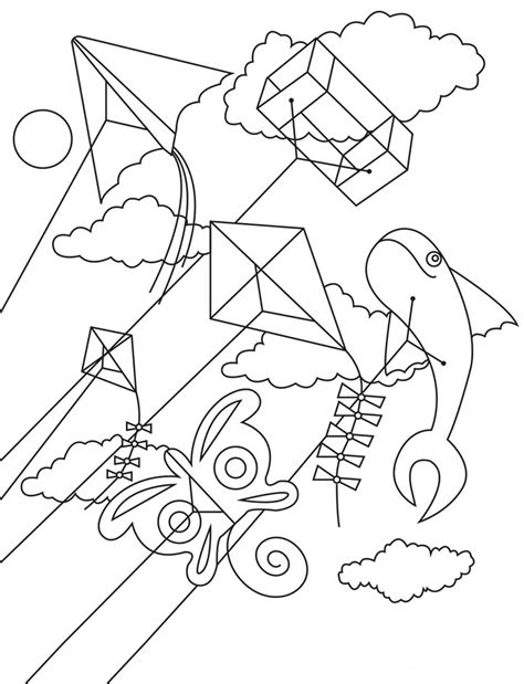 nice kite coloring page  printable coloring pages  kids