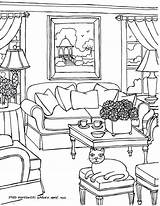Coloring Pages Interior House Drawing Living Opera Room Adults Perspective Rooms Printable Sydney Adult Print Drawings Getcolorings Color Book Quote sketch template
