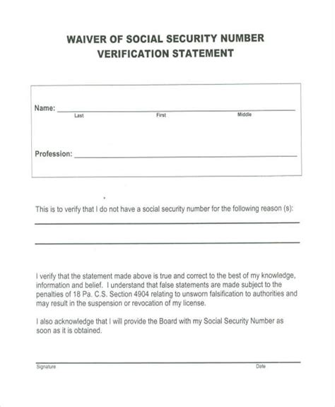 Free 7 Social Security Verification Forms In Pdf