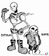 Undertale Coloring Pages Skelebros Print Color Printable sketch template