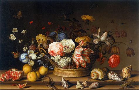 life  flowers  shells painting balthasar van der ast oil paintings
