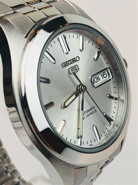 Seiko 5 Automatic White Dial Silver Stainless Steel Men’s Watch