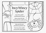 Incy Wincy Spider Bitsy Itsy Coloring Pages Rhyme Nursery Book Words Waterspout Song Template Sequence sketch template