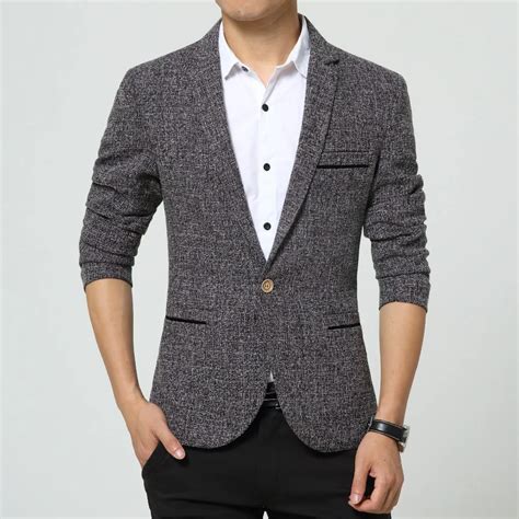 autumn winter  fashion stylish men blazer slim single button high quality mens blazer jacket