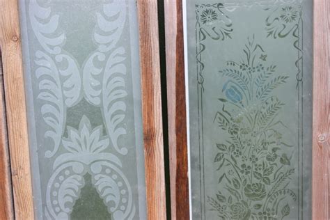 Antique Etched Glass Panels