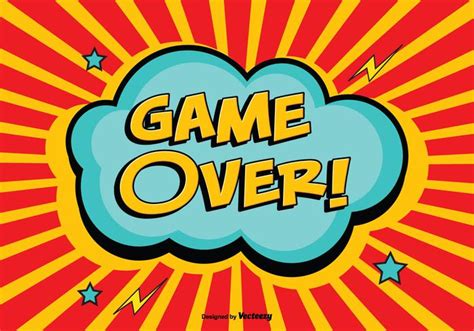 Comic Style Game Over Illustration Download Free Vectors