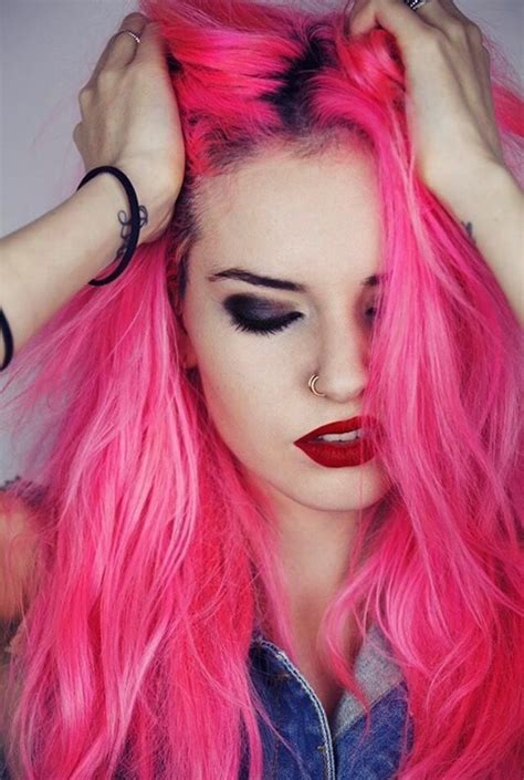 ideas  hot pink hair  pinterest bright pink hair