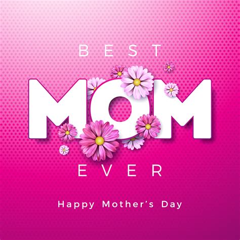 happy mothers day greeting card design  flower   mom