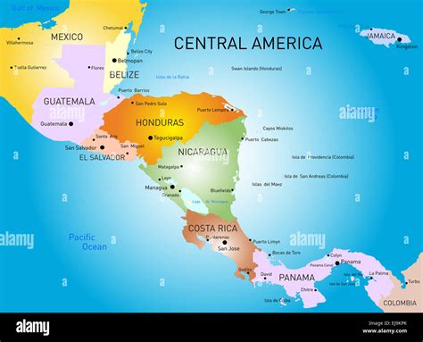 central america map  res stock photography  images alamy
