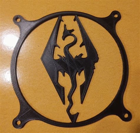 skyrim dragonborn symbol gaming computer fan shroud grill etsy
