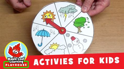 weather wheel activity  kids maple leaf learning