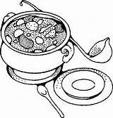 Clipart Salad Soup Line Advertisement Coloring Colouring sketch template