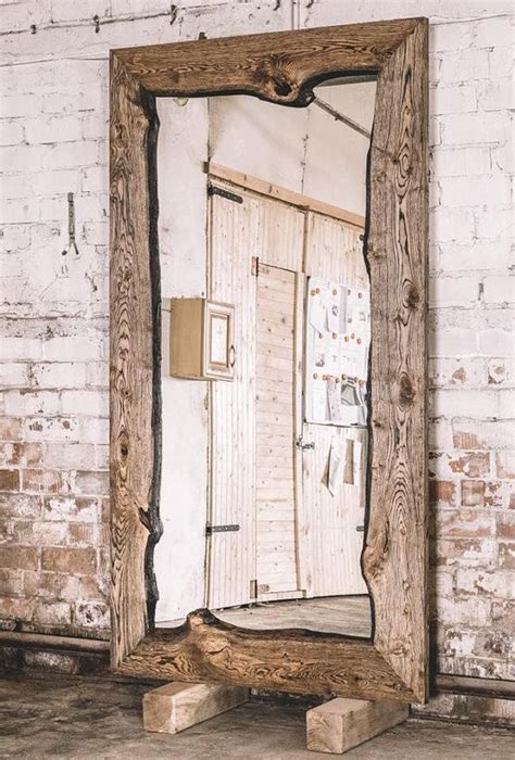 miroir en chene industriel miroir en bois miroir rustique decoration meubles rustiques