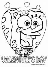 Coloring Valentine Valentines Pages Spongebob Print Kids Printable Boys Happy Sheets Preschool Toddlers St Drawing Color Colouring Cartoon Bestcoloringpagesforkids Adult sketch template