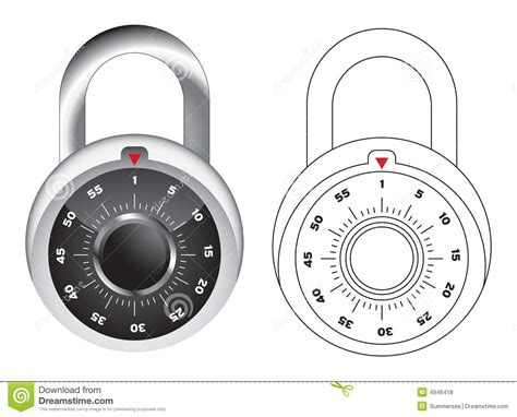 Dial Lock Vector Illustration Stock Vector Illustration