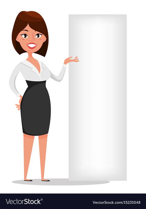 businesswoman cartoon character standing near vector image