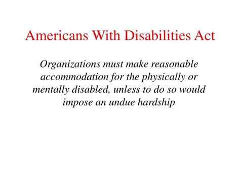 ppt americans with disabilities act powerpoint presentation free