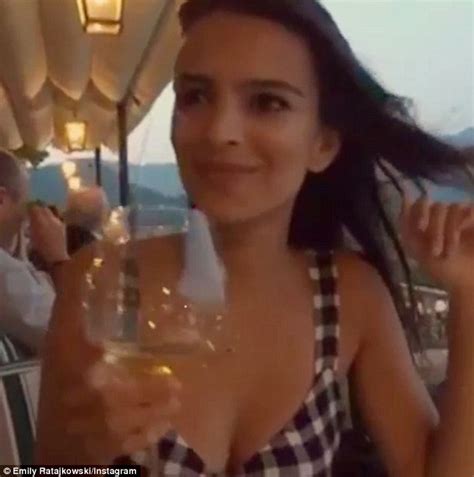 emily ratajkowski flaunts ample cleavage in sexy snaps on italian holiday daily mail online