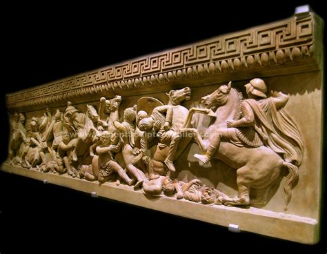 alexander the great sarcophagus battle scene macedonians and persians