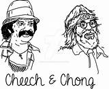 Cheech Chong sketch template