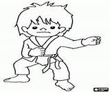 Taekwondo Lil Ninja Colorier sketch template