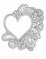Coloring Printable Heart Pages Pdf Ai sketch template