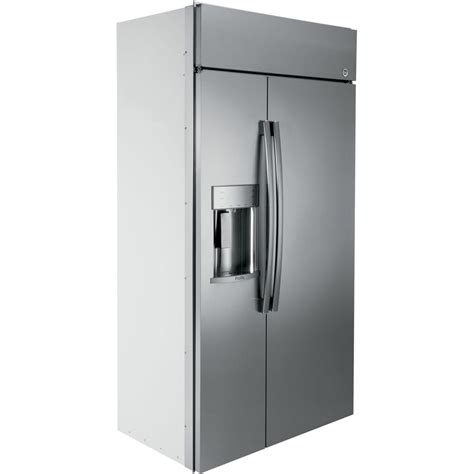 ge profile series  cu ft side  side built  refrigerator stainless steel  pacific