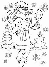 Colorare Ausmalbilder Mädchen Zima Invernali Warmen Winteroutfit sketch template