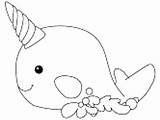 Coloring Narwhal Pages Cute Color Whales Kawaii Whale Baby Cartoon Print Template Ballena Sheet Printable Dibujos Getdrawings Mobile Ninos Kids sketch template