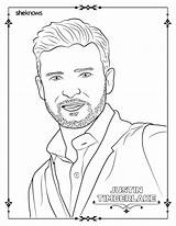 Coloring Pages Justin Timberlake Men Printable Sheknows Adult Hollywood Book sketch template