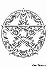 Wiccan Pentagram Wicca Witch Mandala Pagan Celtic Symbole Witchcraft Pentacle Supercoloring Esoterisme Drukuj Sorcellerie sketch template