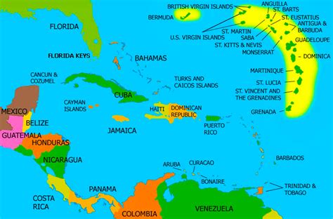 map   caribbean island birds